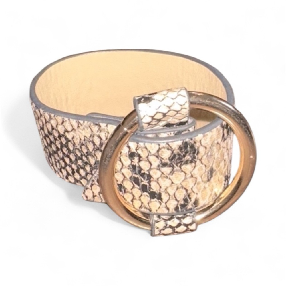 Snake Print bracelet with Gold Buckle